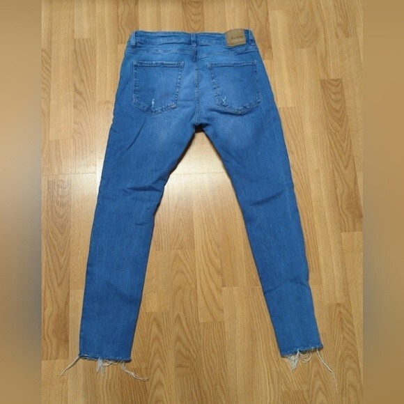 Bershka Jeans Womens 31 Super Skinny Denim Distressed Medium Blue - Picture 3 of 7